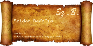 Szidon Beáta névjegykártya